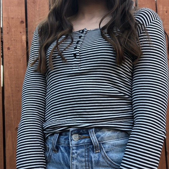 Brandy Melville Tops - Forever 21 striped tight fitting long sleeve